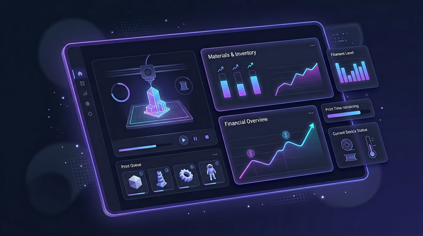 PrintCraft Pro Dashboard — Produktkalkulation und Lagerübersicht